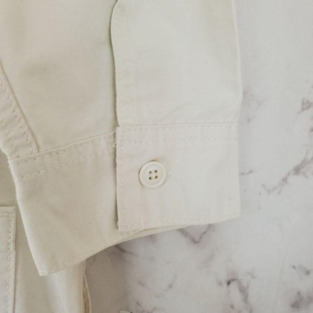 LEVI'S Utility Jumpsuit Cream Long Sleeves Collar - Picture 12 of 14